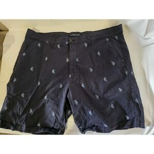 US Polo Assoc. Shorts Men Sz 42 Navy Chino Classic Golf Pony All-Over